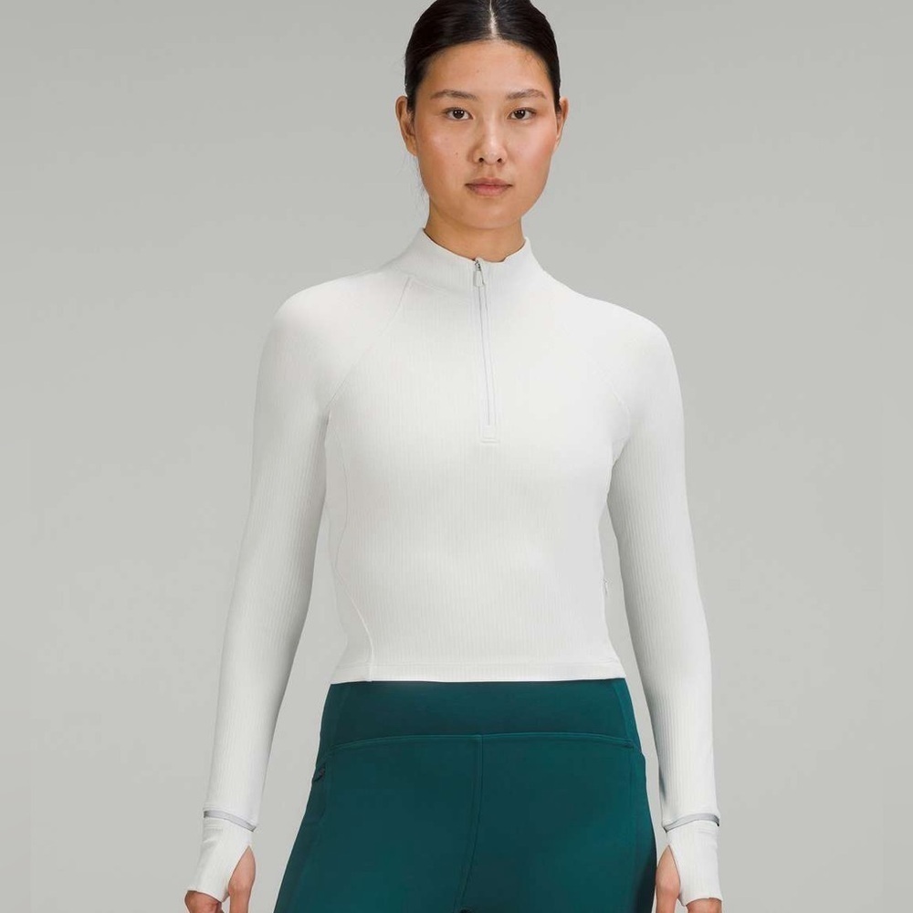 🍋 Lululemon Its Rulu Run Cropped Half Zip *Ribbed